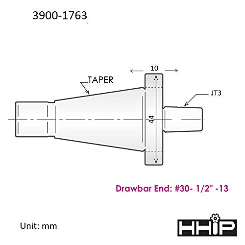[Australia - AusPower] - HHIP 3900-1763 NMTB 30 Taper to Jacobs JT3 Arbo JT3 Jacob Taper Taper 30 