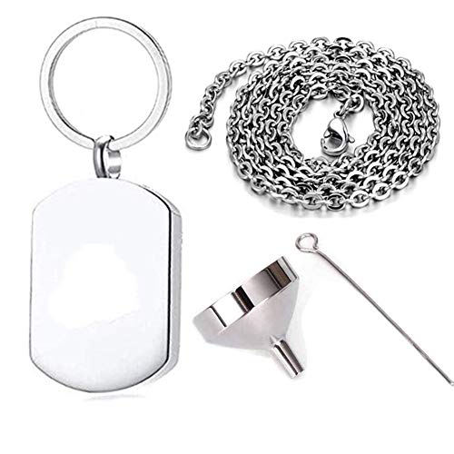 N+A Dad Cremation Urn Keychain for Ash,Stainless Steel Cremation Ash Keyring Necklace Keepsake for Families,Friends(Free Funnel Fill Kit Set + Chain)