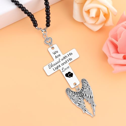 Affirmation Gift for Women Men Christian Rear View Mirror Car Charm Religious Gifts for Daughter Sister Friend Inspirational Scripture Present for Her Car Hanging Accessories Christmas Birthday Gift Christian Cars Hanging Ornament Style 3