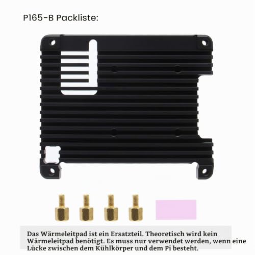Geekworm Raspberry Pi 4 11 mm Heatsink (P165-B), Raspberry Pi 4B Radiator for Raspberry Pi 4 Model B & Pi 4 Expansion Board Support POE Extension | Fanless passive cooling, fan retrofittable, compatible with RPi 4B, RPi 4 expansion boards and PoE expan...