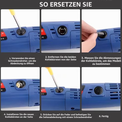 40 Pieces Power Tool Carbon Brushes Replacement Set - 10 Sizes Universal Motor Carbon Brushes for Hammer Drill, Drill Bit Angle Grinder