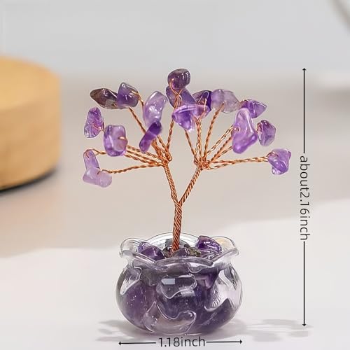 Crystal Tree Home Decor,12PC Crystal Tree Set of Life, mini Crystal Trees Chakra Decor for Home, 7 Chakra Gemstone Tree Crystals Decorations Suitable for Any Place (12PC style1) 12pc Style1