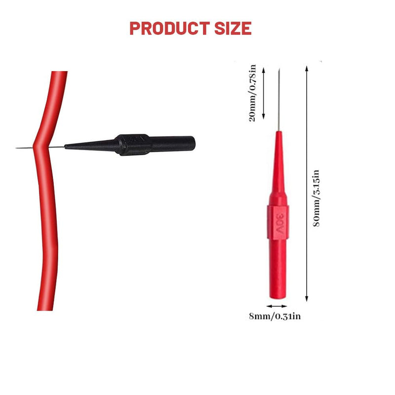 [Australia - AusPower] - YUKIIATIF 10PCS Multimeter Test Lead Extention Back Probes Sharp Needle Micro Pin Stainless Steel for Banana Socket Tester 