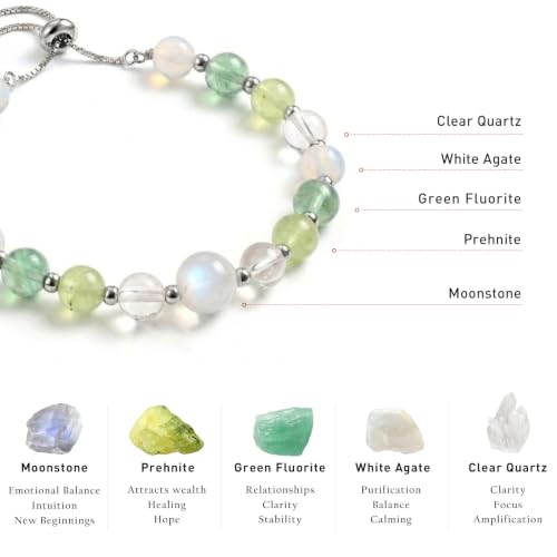 Healing Crystal Moonstone Bracelets for Women, Protection Jewelry Gifts