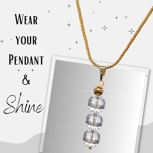 Amazing Gemstone Clear Quartz Necklace for Women, Handmade Healing Crystal Necklace with Clear Quartz Bead - White Necklace Pendant Jewelry for Women - Dainty Birthday Gifts for Women Gold