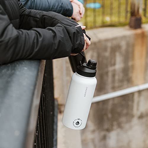 GROSCHE Chicago Steel Vacuum Insulated Tea Infuser Bottle, White, 32 fl oz 16 Ounces