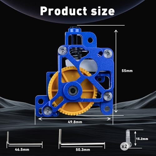 Bamboo Lab x1 p1 Metal Extruder Kit CNC Metal Hollow Lightweight Extruder Shell for Bamboo Lab X1/P1 Series,3D Printer with Dual Hardened Steel Extrusion Gear for Increased Extrusion Force with