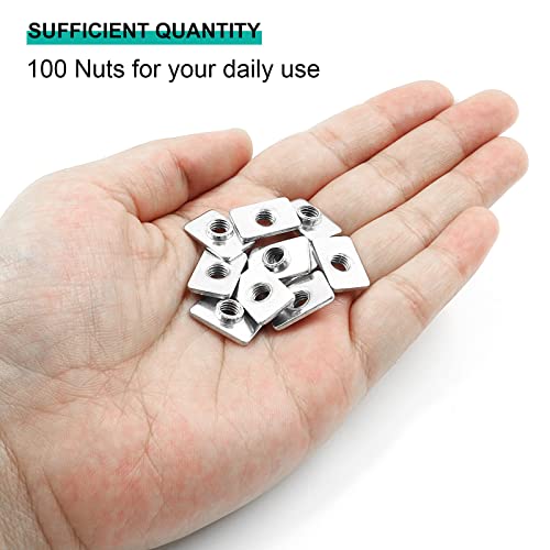 LifCratms M5 flat sliding T-nuts, 100-piece set for 2020 Series 20M5 aluminum extrusion profiles