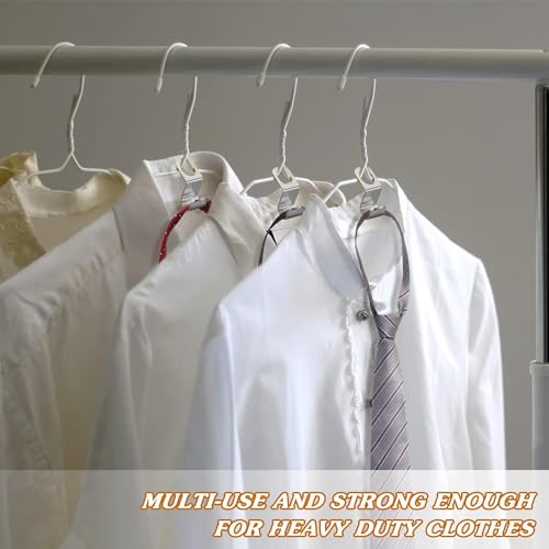 56 Pcs Metal Clothes Hanger Connector Hooks,Stainless Steel Super Sturdy Hanger Extender Hooks, Efficient Closet Space Saver, Easy to Use, Suitable for Heavy Clothing, Fits All Types of Hangers, Silve