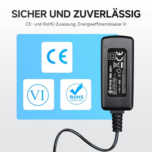 6V 1A 1.8M Power Supply with 8 DC Plugs, DC 6V 1000mA 6W Power Cord for Blood Pressure Monitor, Cross Trainer, Sewing Machine, Trash Can and More - CE Certified 6V 1A mit 8 steckers
