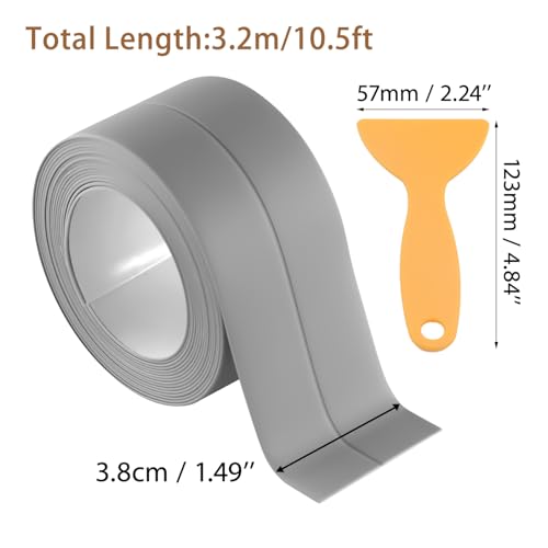Boguish grey waterproof caulk tape rolls for sealing bathroom, toilet, kitchen countertop, and other surfaces