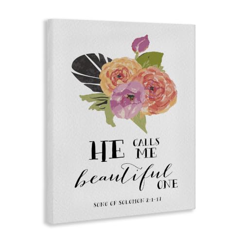Stupell Industries Spiritual Floral Quote, 24 x 30 Inch Canvas Wall Art Unframed Wrapped Canvas (1.5"D) 30"L x 24"W