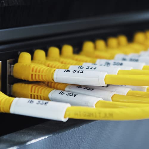 Compatible with DYMO 18055 Rhino 4200 1/2" Heat Shrink Tube Labels 12mm A18055 Use for DYMO Rhino 5200 5000 4200 3000 Industrial Label Maker, Black on White,1/2" x 4.9', 5-Pack 1/2‘’