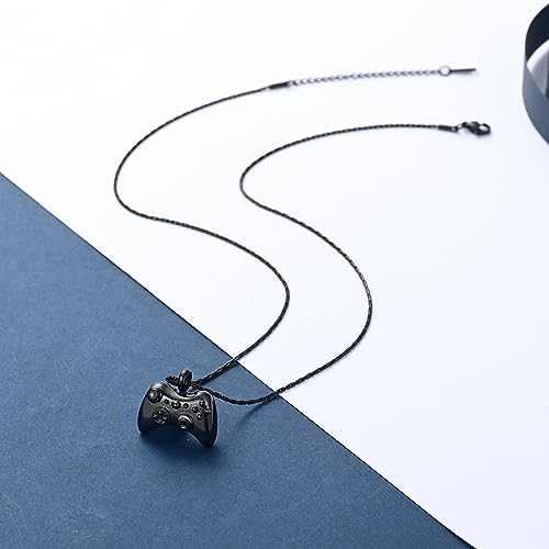 constantlife Cremation Jewelry for Ashes Stainless Steel Gamepad Urn Necklace Keepsake Game Controller Pendant Memorial Gift for Men Boy Black