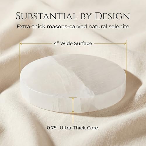 | Selenite | Charging Plate | 4" | 1 Pc | Crystals and Healing Stones, Spiritual Gifts for Women, Reiki, Chakra, Yoga, Meditation Accessories