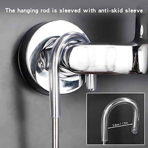 YQh hanging shower rack, bathroom storage rack, shampoo bracket, the back hook can be rotated, and can be hung on the faucet or Claw foot bathtubcross bar, 304 stainless steel rust proof and durable single layer shelf