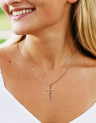 Lcherry Faith Cross Pendant Necklace for Women Religious Christian Jewelry Birthday Christmas Gifts for Women 1-Faith