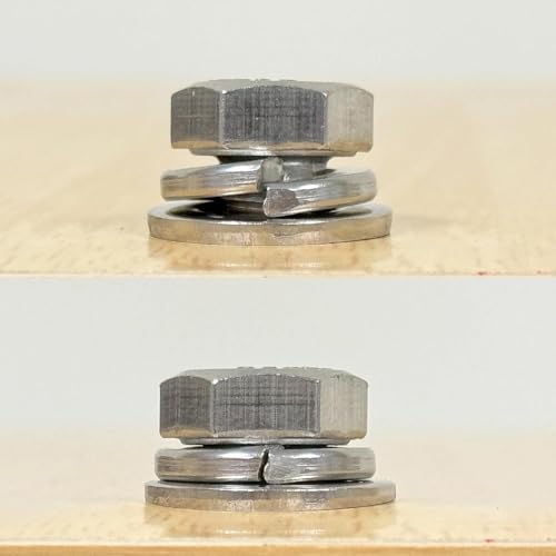 Suneke 1-1/4-inch silver zinc-plated carbon steel spring lock washers, 10-piece set