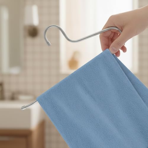 15 Pcs Heavy Duty Non-Slip Hangers, Black Stainless Steel Open Ended for Quilts, Comforters, Table Cloths, Towels, Pants, Jeans, 14.17 x 6.29 Inches