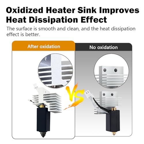 HzdaDeve 0.4 mm Ceramic Hotend for Centauri Carbon Print Head Extruder Kit Hot End Heatsink with Extra 2PK Silicone Cover and 2PK Nozzle Brushes for Elegoo Centauri 1PK