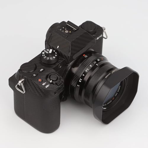 Haoge LH-X35B Metal Square Bayonet Lens Hood for Fujinon XF35mmF2 R WR XF23mmF2 R WR XC 35mm F2 (XC35mmF2), Fuji 35mm F2 Hood, 23mm F2 Lense Hood, with Metal Front Cap, Replaces LH XF35 2 Hood Black