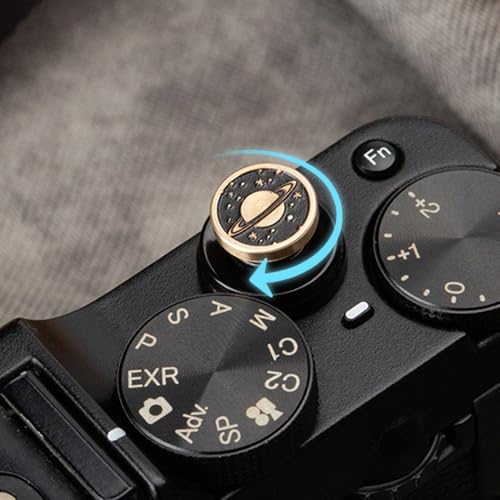 Camera Metal Hot Shoe Cover Shutter Buttons Set for Nikon z30/z50/d810/d610 for Fujifilm X100VI X-T30 X-Pro3 X-Pro2 X-E4(Brass Universe Set) Brass Universe set