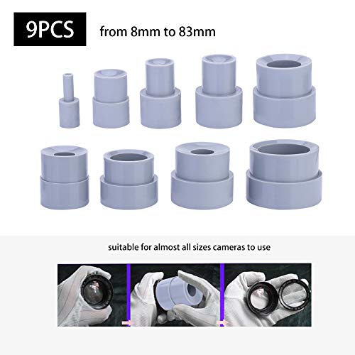 Lens Repair Tool, 9pcs Camera DSLR Lens Repair Tool Ring 8-83mm Lenses Removal Rubber Accessory,Universal Professional Camcorder Lens Calibration Tool,Lens Repair Tool