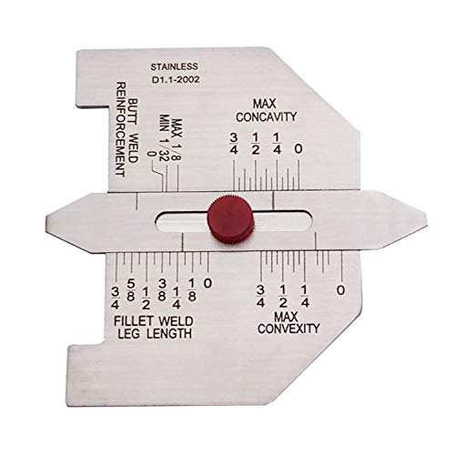 Necygoo Style C weld gauge set with porosity, undercut, convexity and concavity gauges, stainless steel inch measurements