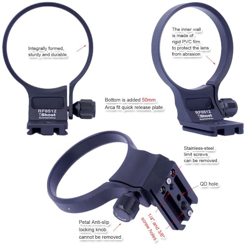 iShoot Lens Collar Tripod Mount Ring Compatible with Canon RF 85mm F1.2L USM DS, RF 85mm F1.2L USM, Support Vertical Shoot, Arca-Swiss Fit Quick Release Plate Bracket for Arca Fit Clamp & Stabilizer