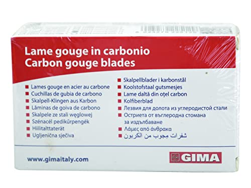 Gima - Gouge Blades Made of Carbon Steel N. 1, Sterile, for Manicure and Pedicure, 50 Blades Individually Packed