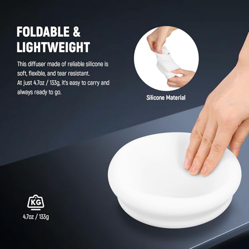 NEEWER Silicone Diffuser with Magnetic Adapter Ring for Q4/Q4PRO/Q6 Outdoor Flash, Speedlite Light Modifier Shaper for Portrait, Product Photography, Weddings, Commercial, CRS10