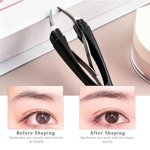 Stainless Steel Eyebrow Tweezers – Precision Slant Tip for Eyebrow Shaping & Facial Hair Removal