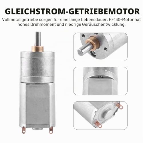 DEWIN DC 12V Gear Motor, 20mm Electric Gear Motor with High Torque Reduction Accessory Tool 15 RPM
