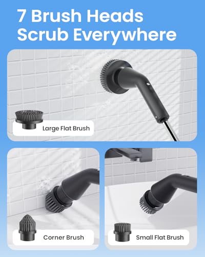 Leebein YMG-825 Replacement Brush Heads, 8pcs Extra Brush Accessories Kit for YMG-825 Cordless Cleaning Brush Only - Scrubber Not Included