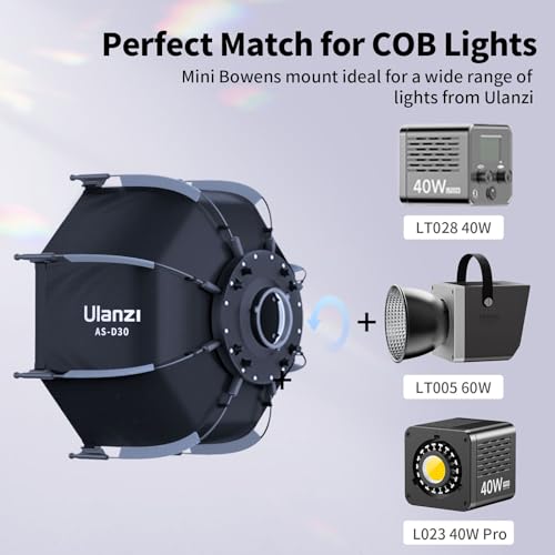 Ulanzi AS-D30 11.81'' Octagon Softbox, Quick Release for Mini Bowens Mount