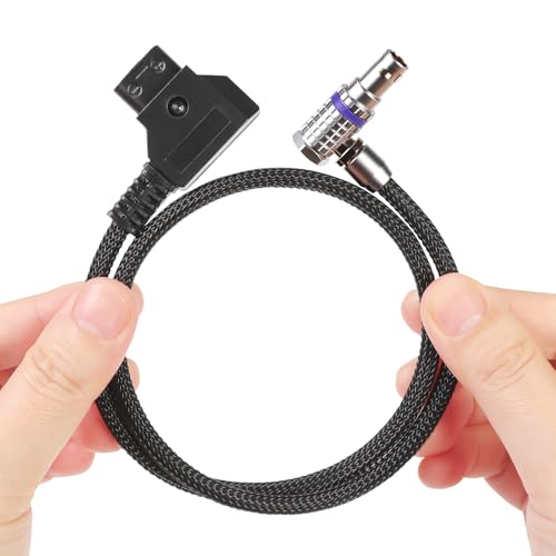 RED® Komodo™ Right-Angle to D-tap&P-tap Cable Made with Super Soft Wire and Protected with Techflex Braid 18.1inches(Power Cable)