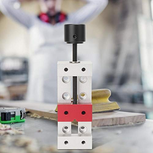 YWBL-WH mini drill press bench vise, aluminum parallel clamp with flat jaws for table mounting and DIY carving