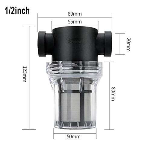 ZYWUOY Pipe Filter Strainer Water Pump Filter with 40/80 Mesh Stainless Steel Sieve Inline Mesh Strainer Water Pump Filter for Garden Irrigation