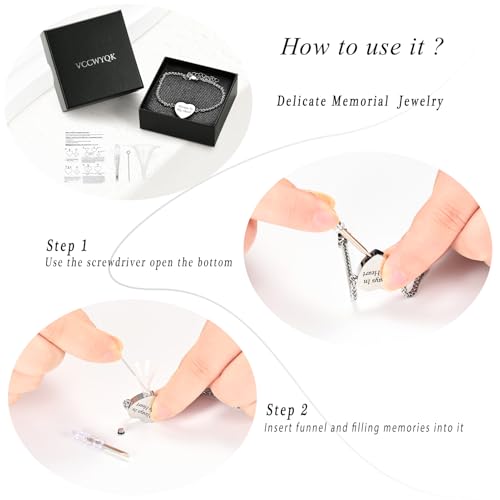 Heart Urn Bracelet for Ashes for Women Men Stainless Steel Cremation Jewelry Memorial Link Bangle Keepsake Gift for Human Pet Ash