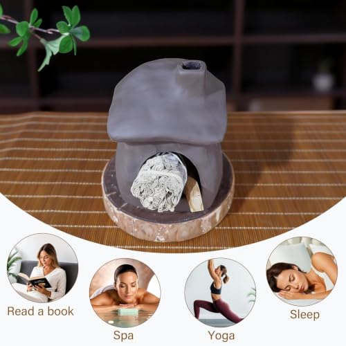 Mougigi House Palo Santo Burner - Mini Ceramic Chiminea Holder Black High House