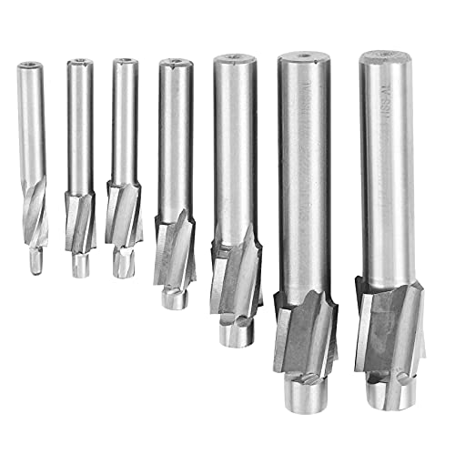 7Pcs M3-M12 Counterbore Milling Cutter High Speed Steel Pilot Slotting Tool End Mill Slot Drill Bit Set