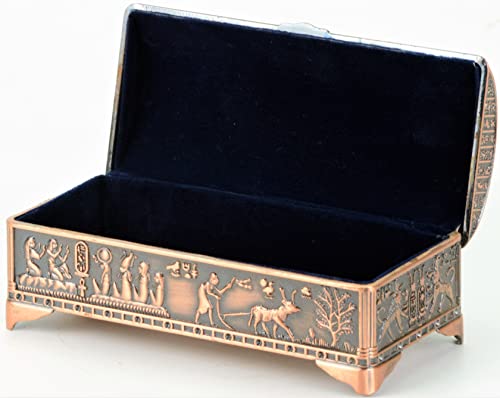 NileCart Ancient Egyptian Style Decorative Metal Jewelry Box Made in Egypt (Antique Copper) Antique Copper