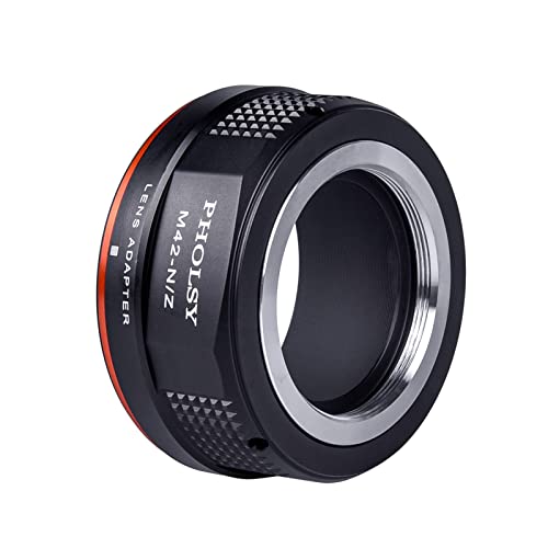PHOLSY Lens Mount Adapter Compatible with M42 42mm Lens and Nikon Z Camera M42 to Nikon Z
