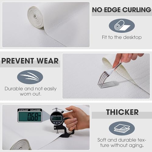 Drawer and Shelf Liner for Kitchen Cabinets, White, 18IN X 10FT 17.5"W x 118"L