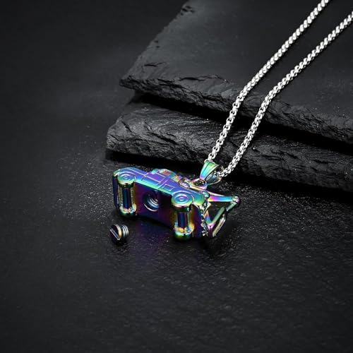 Hearbeingt Hook Arm Car Urn Necklace for Ashes Memorial Cremation Jewelry Colorful