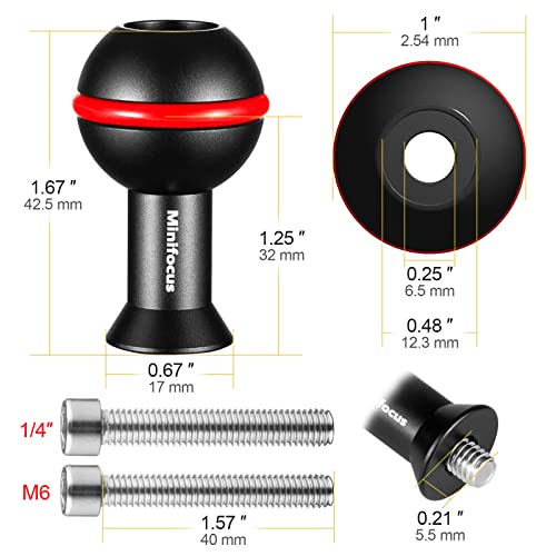 4Pcs Underwater Camera Buoyancy Float Kits & 1" Ball Adapter with M6 & 1/4" Threaded Stud
