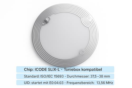 Pack of 25 ICODE SLIX-L RFID Tag Stickers Compatible with Toniebox, NFC Chip, Self-Adhesive