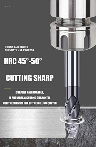 5-piece 1/4-inch carbide square end mill bits set, 4-flute AlTiN-coated cutters by Home of Quality Tools