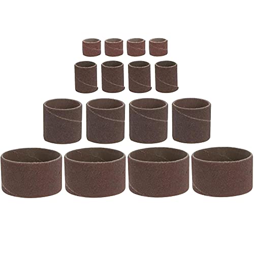 20-Piece Set: 4x Sanding Rollers 1/2 Inch 3/4 Inch 1 Inch 1.5 Inch with 16 Sanding Rollers K80 + K120