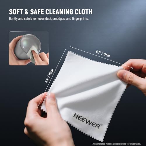 NEEWER 2 in 1 Camera Lens Cleaning Kit for Electronics, Smartphones, Tablets, 1x Camera Air Blower + 1x Soft Cleaning Cloth, HM-50